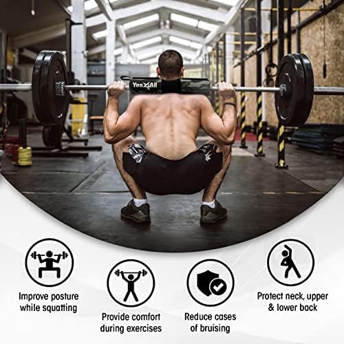 Yes4All Ergonomic Foam Bar Pad, Olympic Barbell Squat & Neck Pad for Weight Lifting, Squats & Hip Thrusts
