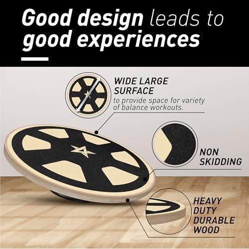 Yes4All Versatile Wooden Wobble Balance Board for Standing Desk Usage | Yes4All Core Training and Exercise Balance Stab