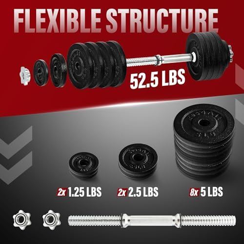 Yes4All 40lbs to 200lbs Adjustable Dumbbell Set for Home Gym Users, Star Lock Collars/Connector, Portable & Space Saving