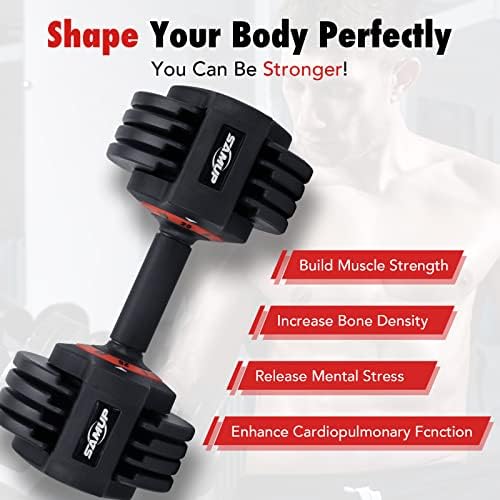 Adjustable Dumbbells 25/55 lbs Pair for Exercise & Fitness Fast Adjust Weight for Full Body Workout