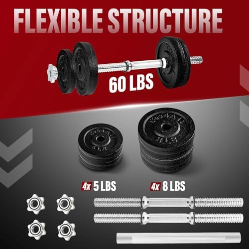 Yes4All 40lbs to 200lbs Adjustable Dumbbell Set for Home Gym Users, Star Lock Collars/Connector, Portable & Space Saving