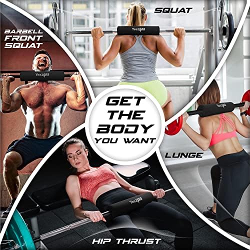 Yes4All Ergonomic Foam Bar Pad, Olympic Barbell Squat & Neck Pad for Weight Lifting, Squats & Hip Thrusts
