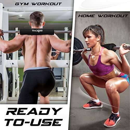 Yes4All Ergonomic Foam Bar Pad, Olympic Barbell Squat & Neck Pad for Weight Lifting, Squats & Hip Thrusts