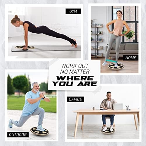 Yes4All Versatile Wooden Wobble Balance Board for Standing Desk Usage | Yes4All Core Training and Exercise Balance Stab