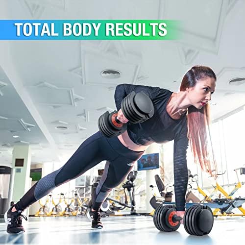 Adjustable Dumbbells 25/55 lbs Pair for Exercise & Fitness Fast Adjust Weight for Full Body Workout