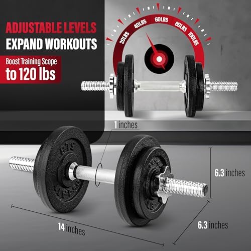 Yes4All 40lbs to 200lbs Adjustable Dumbbell Set for Home Gym Users, Star Lock Collars/Connector, Portable & Space Saving