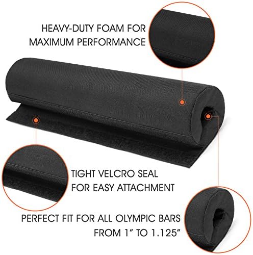 Yes4All Ergonomic Foam Bar Pad, Olympic Barbell Squat & Neck Pad for Weight Lifting, Squats & Hip Thrusts